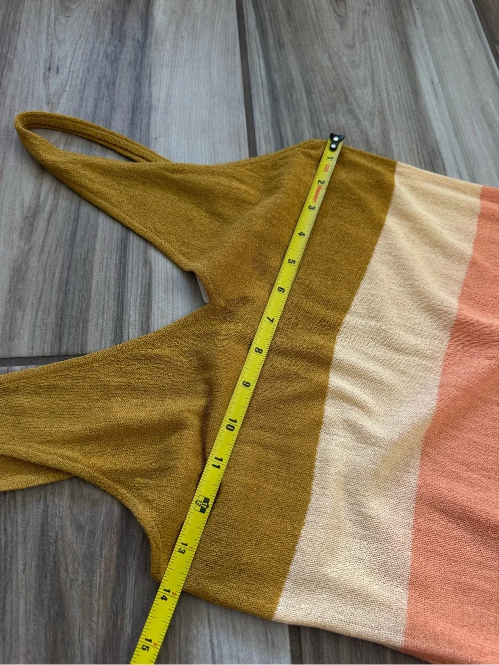 Free People FP Beach Color Block Knit Maxi Dress S NWT Mustard Peach Boho